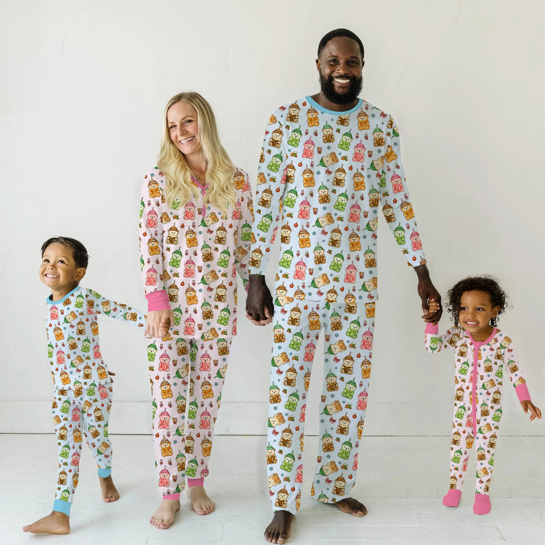 Holiday Bear Cup Two Piece Long Sleeve Pajama Set