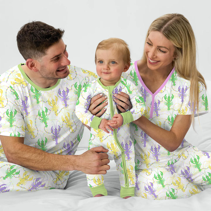Mardi Gras Crawfish Family Matching Women Pajama Set