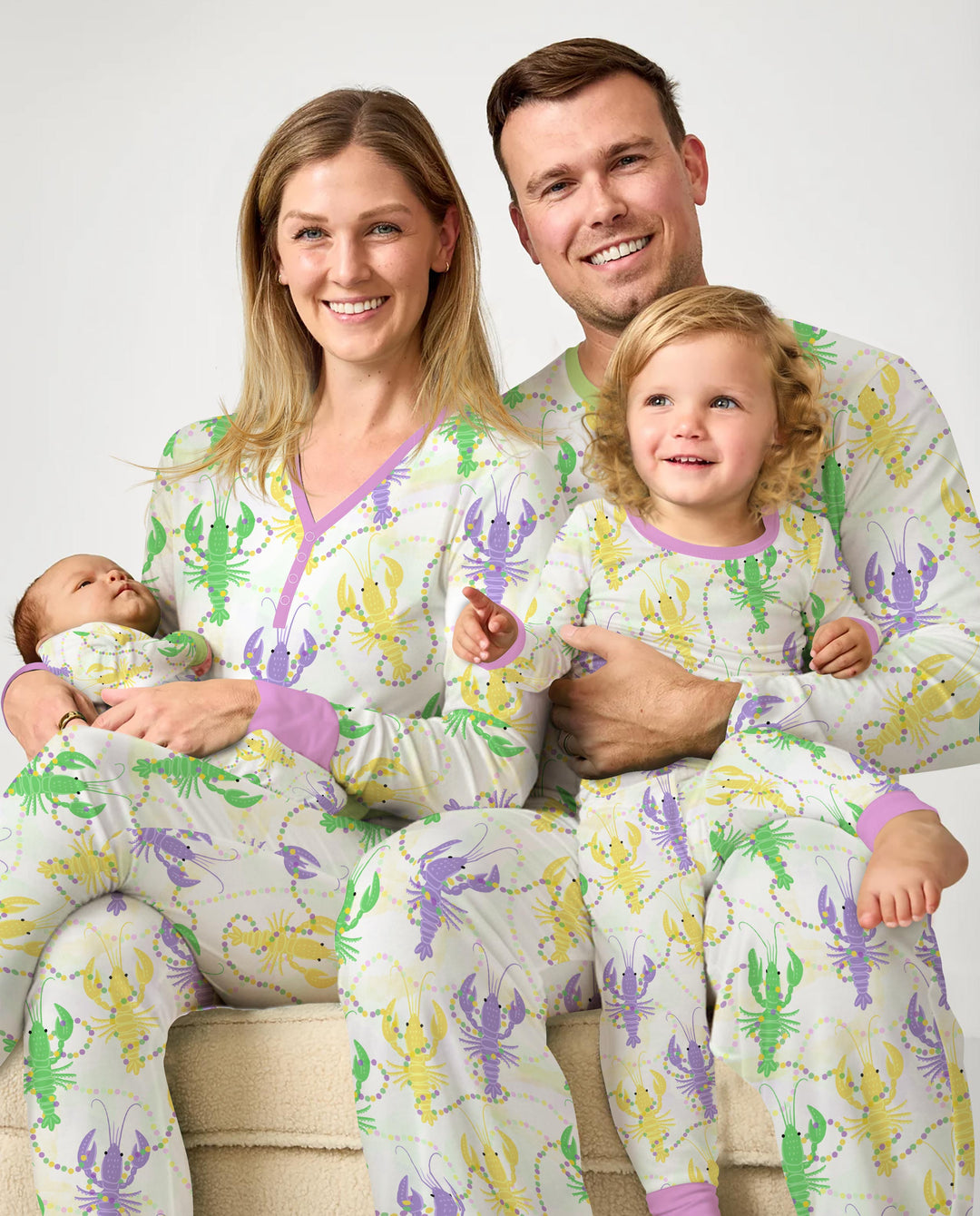 Mardi Gras Crawfish Family Matching Women Pajama Set