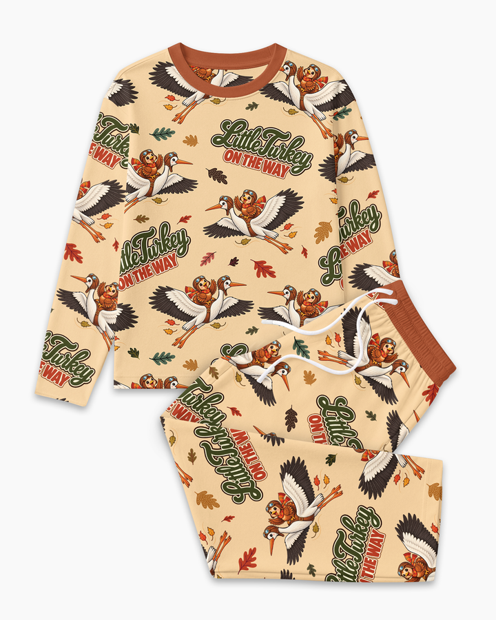 Little Turkey On The Way Family Matching Bamboo Men's Pajama Set