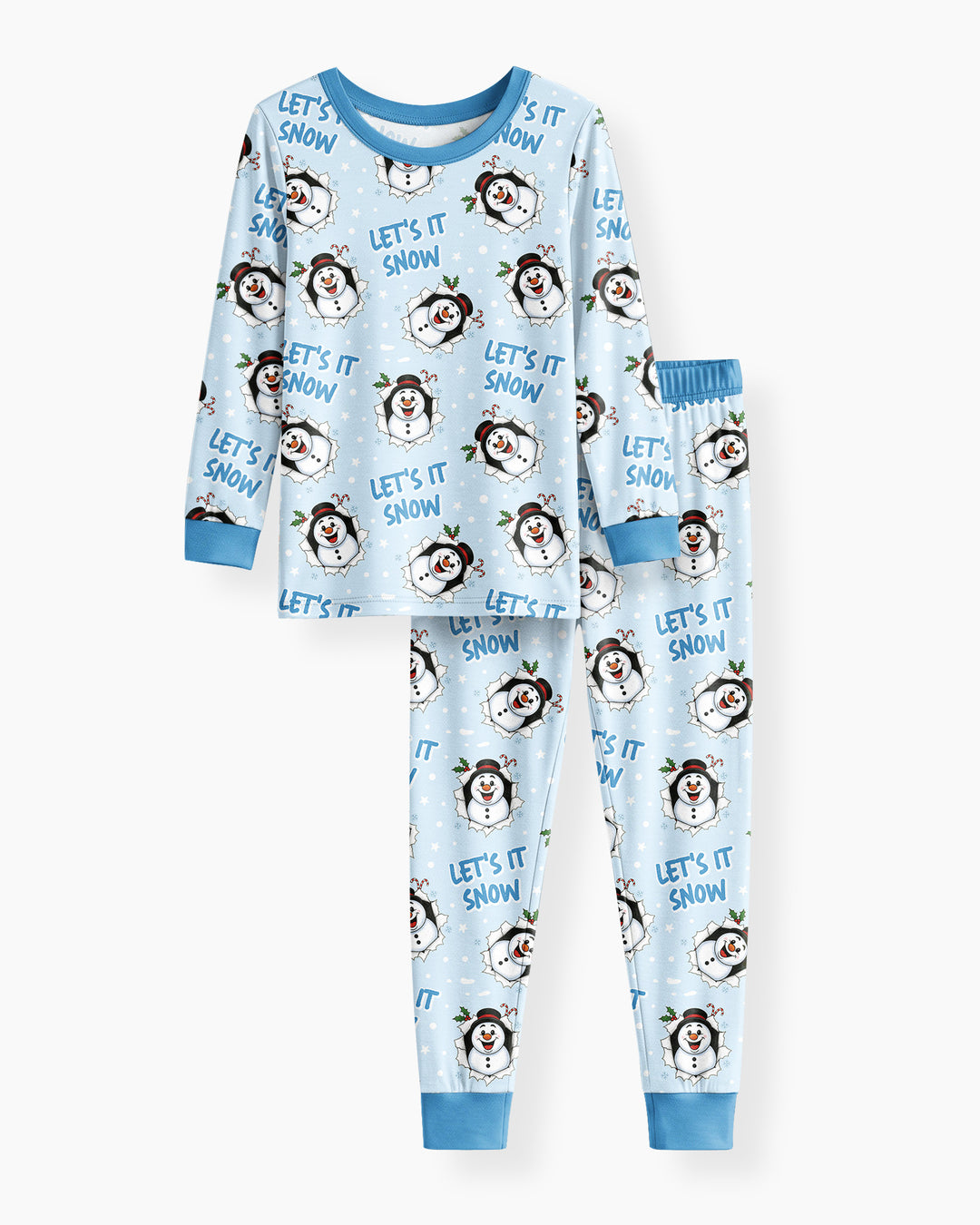 Funny Snowman Bamboo Two Piece Long Sleeve Pajama Set