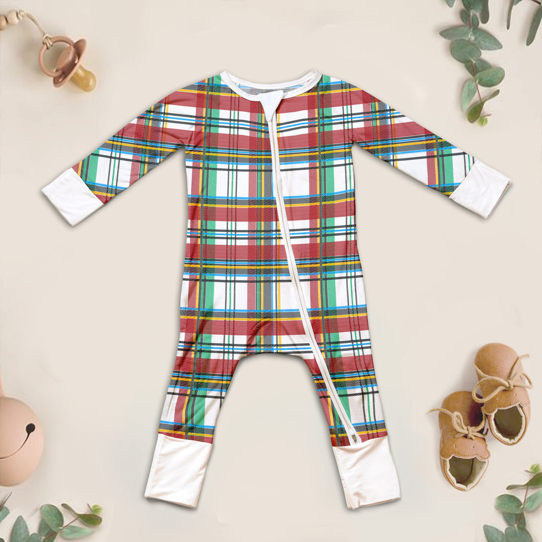 Relaxed Fit Retro Checkered Bamboo Fabric Outfit for Babies