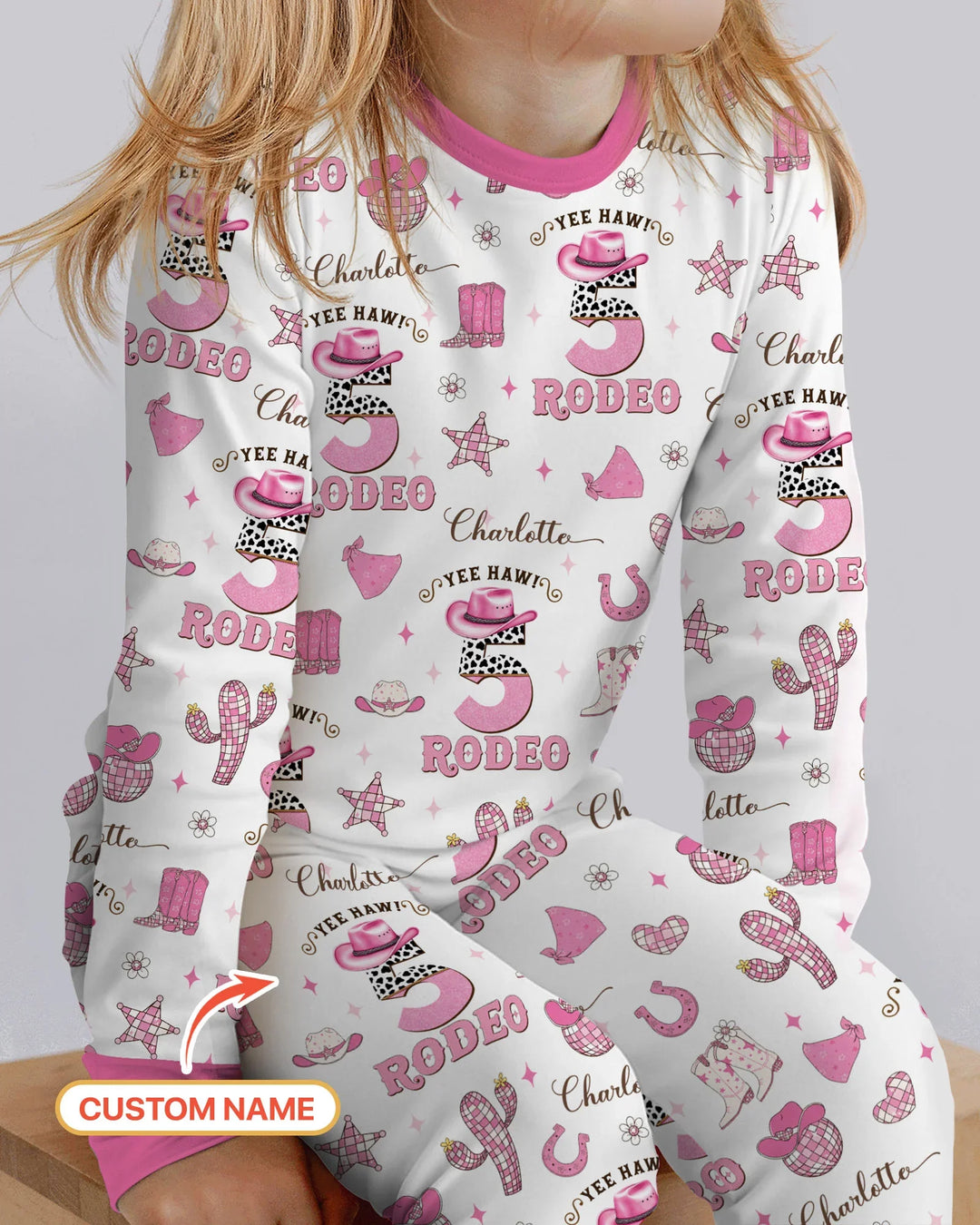 Personalized Birthday Rodeo Bamboo Two Piece Long Sleeve Pajama Set