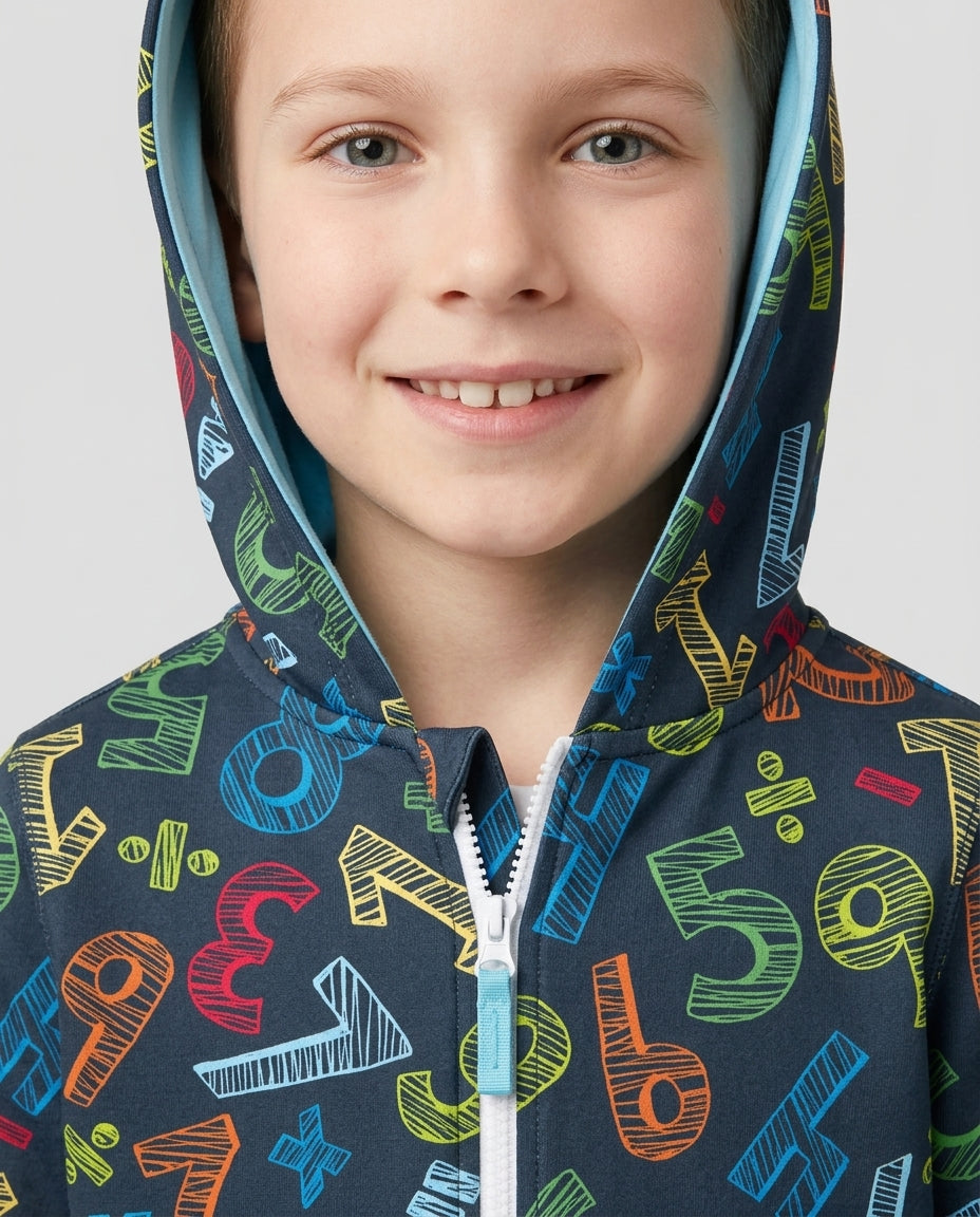 Sudadera con cremallera de bambú con el alfabeto hebreo