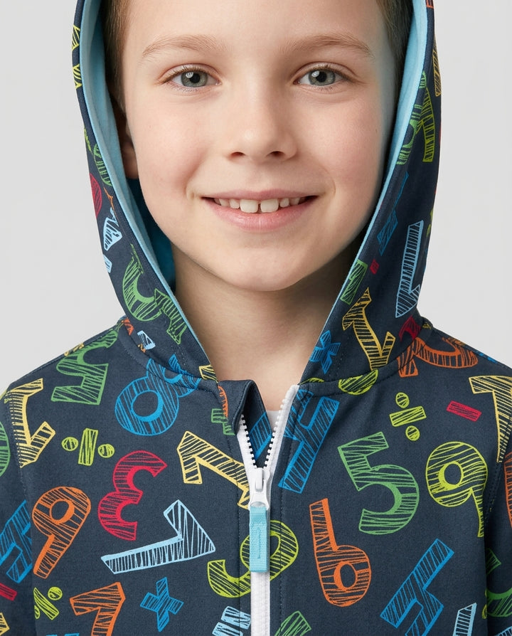 Sudadera con cremallera de bambú con el alfabeto hebreo