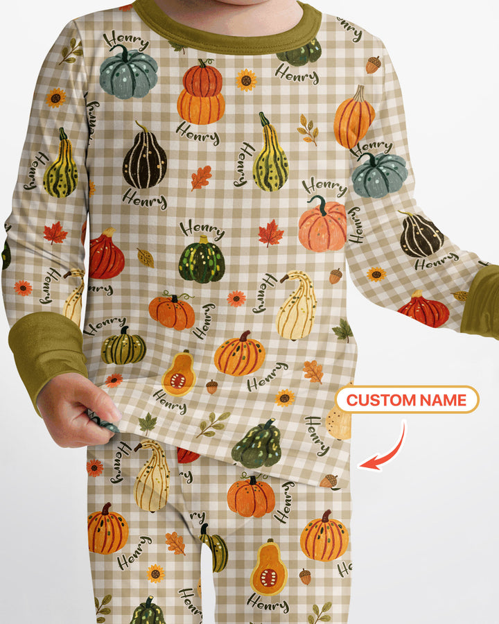 Zweiteiliges Langarm-Pyjama-Set mit Sommerfrüchten