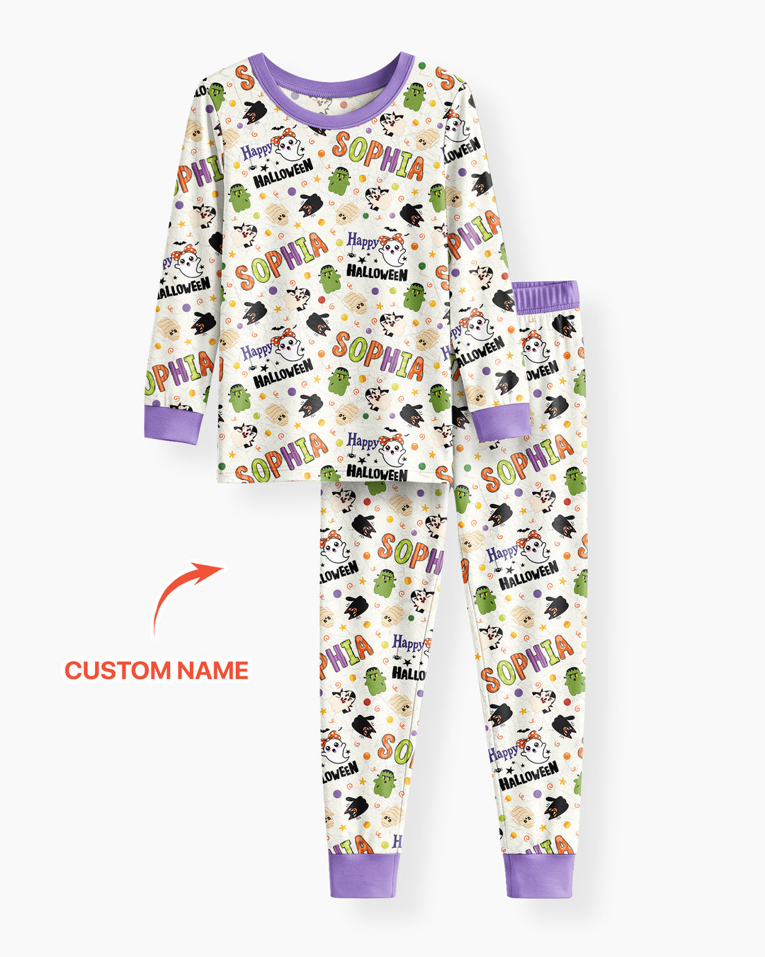 Personalized My First Halloween  Bamboo Two Piece Long Sleeve Pajama Set