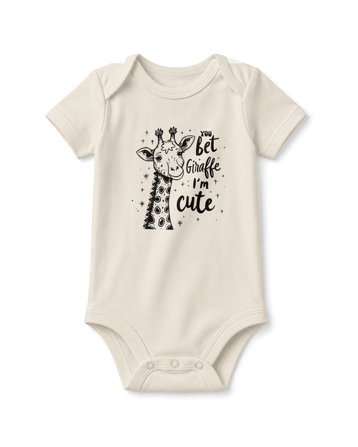 You Bet Giraffe I'm Cute Funny Baby Bamboo Bodysuit