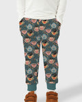 Folk Floral Black Cat Tea Party Bamboo Jogger