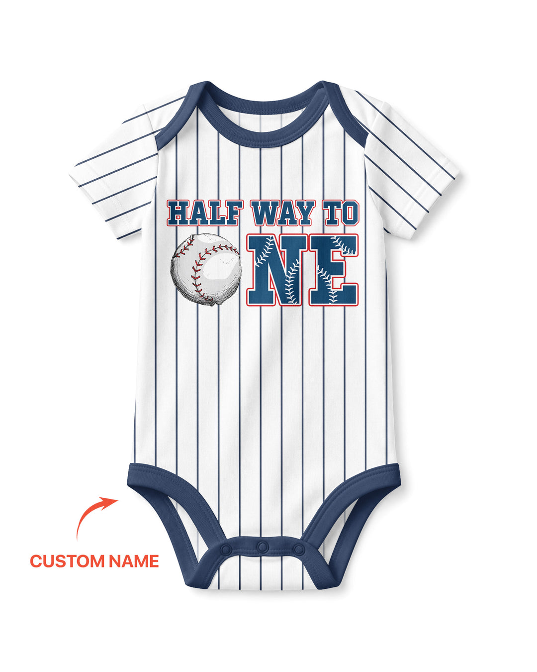 Custom Name Half Way To One Bamboo Bodysuit