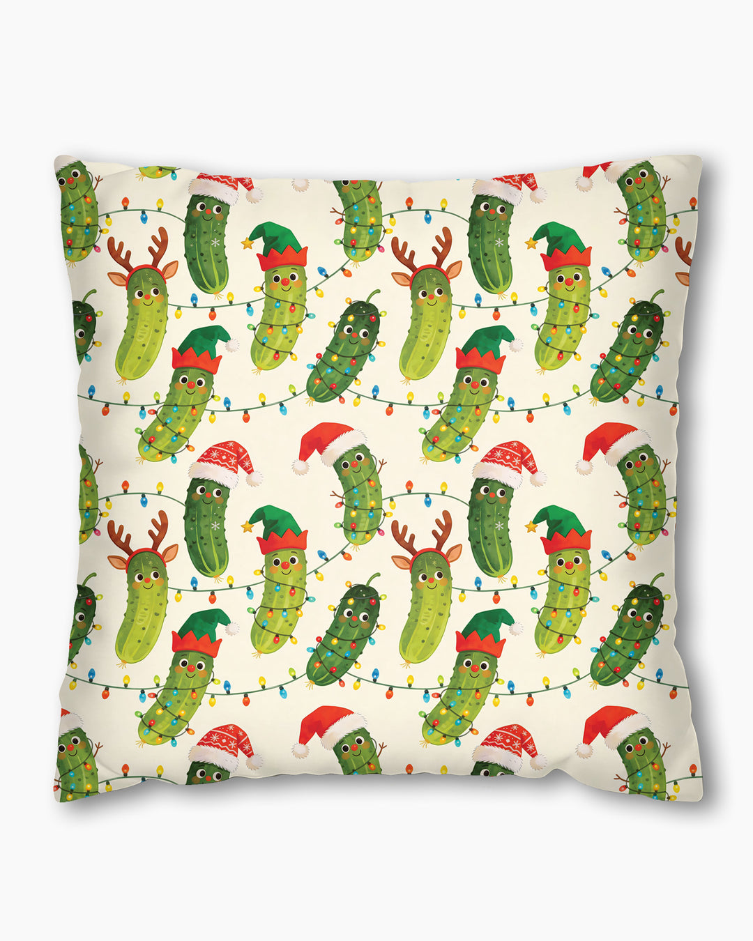 Cheerful Christmas Pickle Bamboo Pillow Case