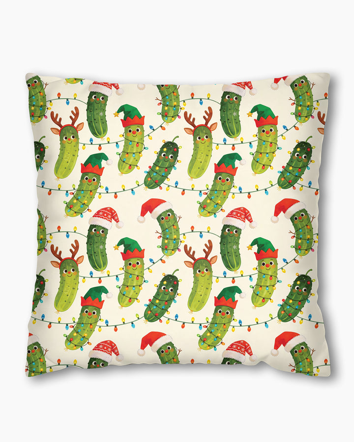 Cheerful Christmas Pickle Bamboo Pillow Case