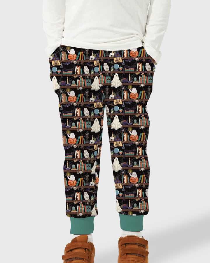 Cute Ghost Witchy Halloween Magic Library Bamboo Jogger
