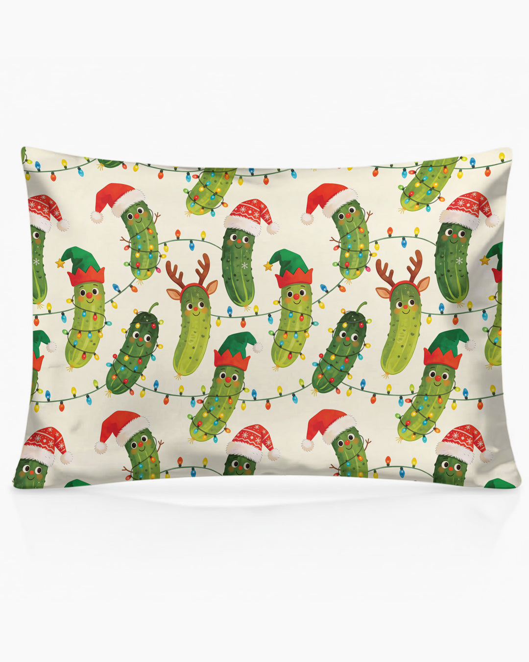 Cheerful Christmas Pickle Bamboo Pillow Case