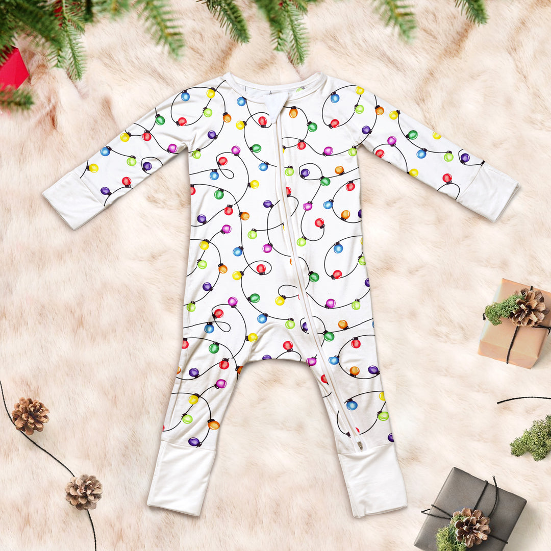 Baby's First Christmas Lights Pajamas - Colorful & Cozy