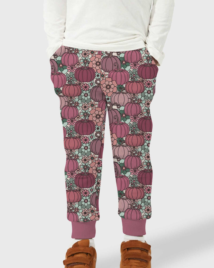 Retro Floral Pumpkin Patch Bamboo Jogger