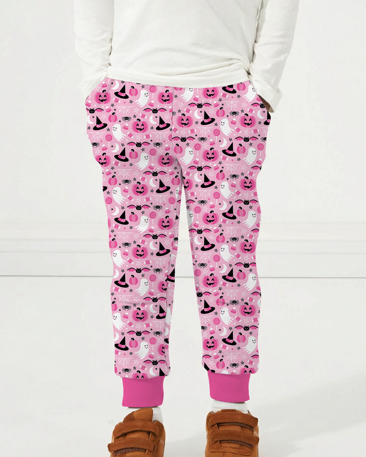 Cute Pink Halloween Ghost Pumpkin Witch Bamboo Jogger