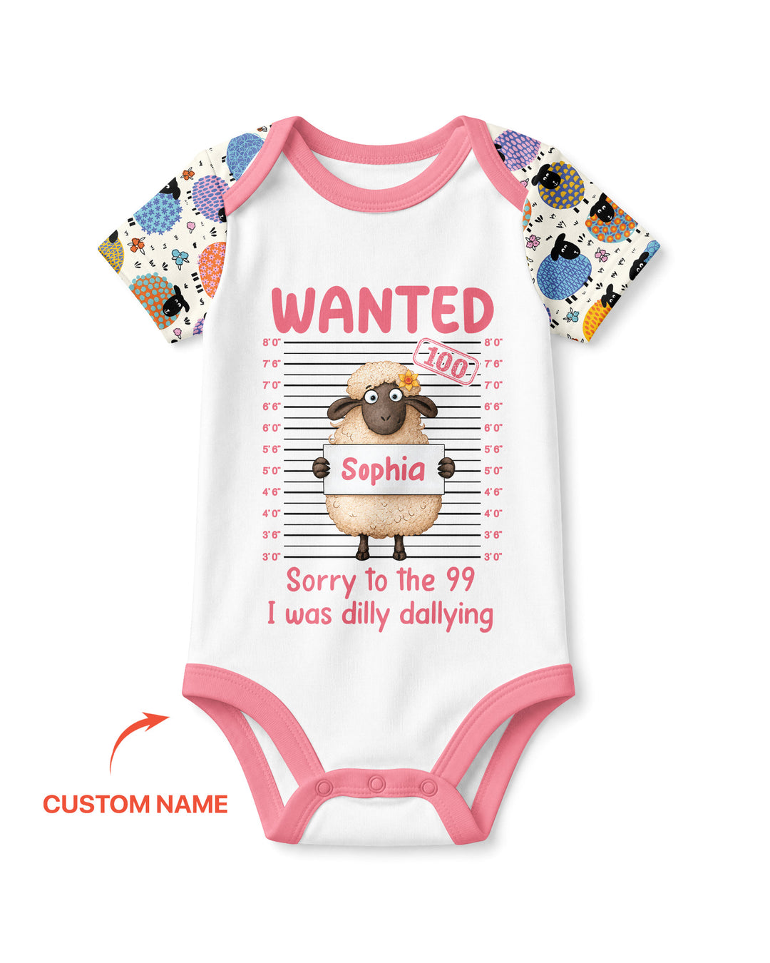 The Lost Sheep Custom Name Bamboo Bodysuit