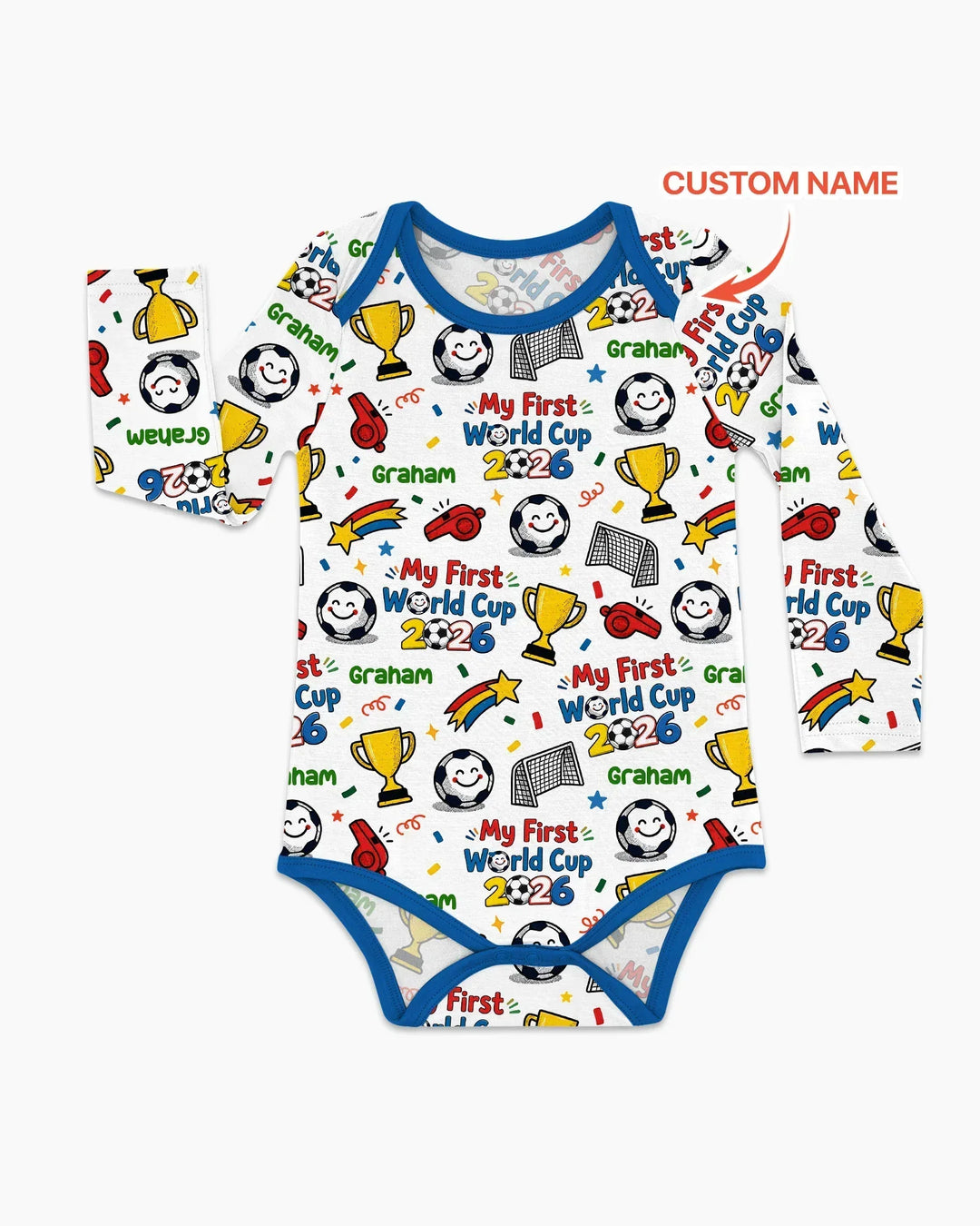 Custom Name My First Soccer Cup Bamboo Bodysuit