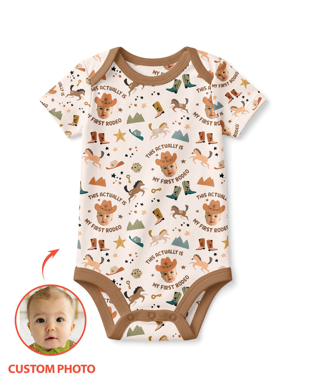 Custom Photo This Actually Is My First Rodeo Bamboo Bodysuit