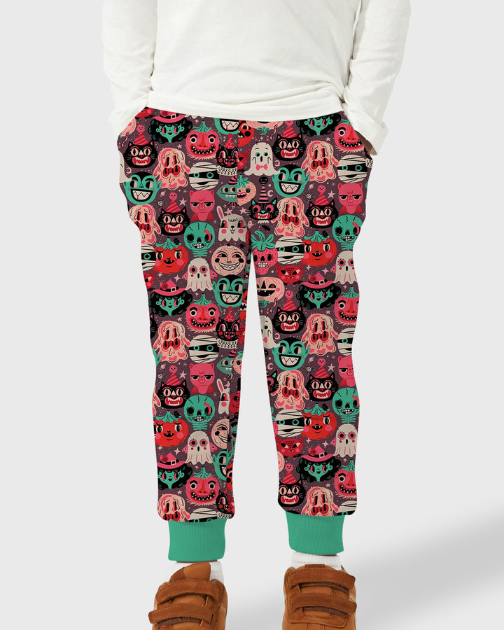 Retro Halloween Monsters Ghost Pumpkin Mummy Bamboo Jogger