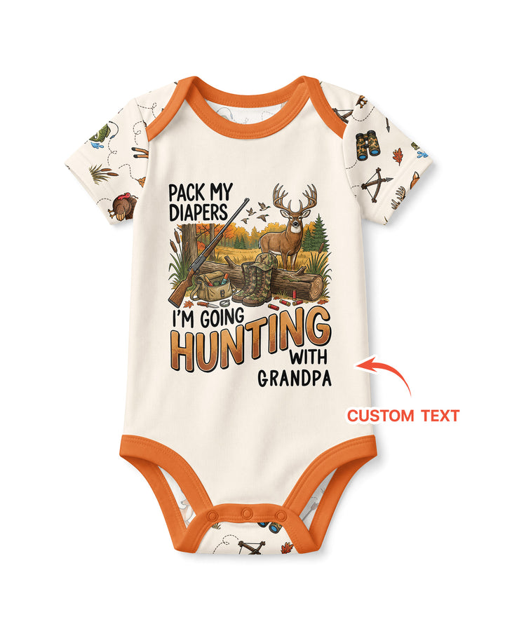Personalized Pack My Diapers I'm Going Hunting Bamboo Bodysuit