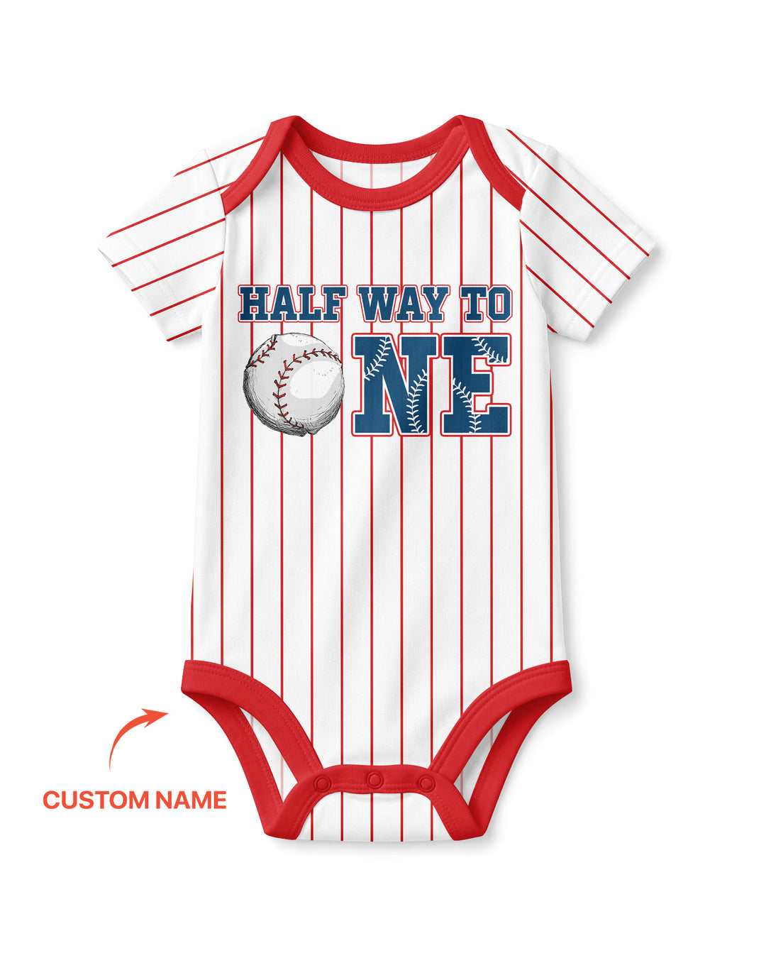 Custom Name Half Way To One Bamboo Bodysuit