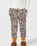 Whimsical Tribal Retro Halloween Black Cats Pumpkins Bamboo Jogger