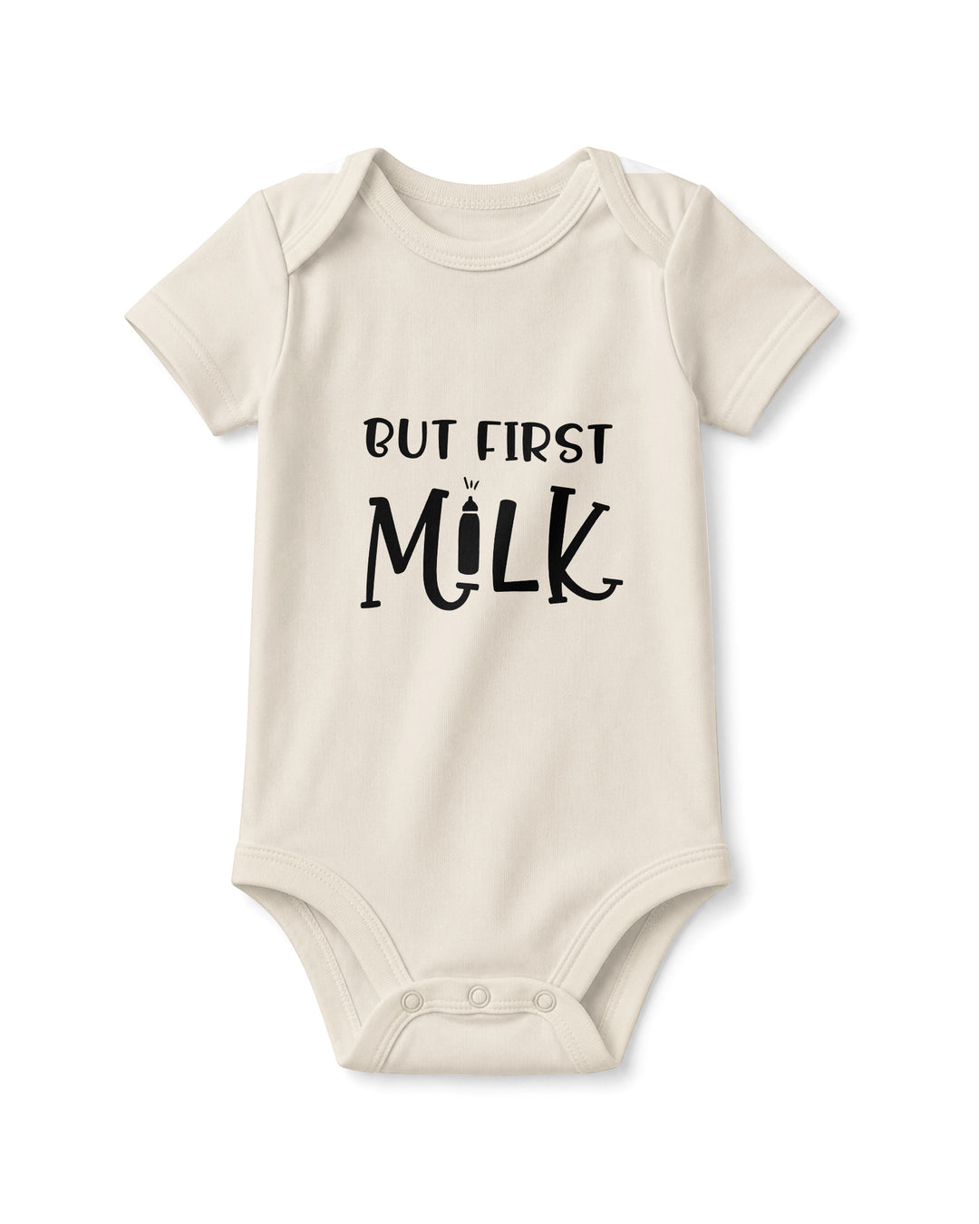 But First Milk Funny Baby Bamboo Bodysuit