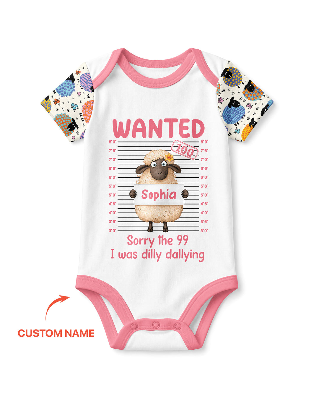 The Lost Sheep Custom Name Bamboo Bodysuit