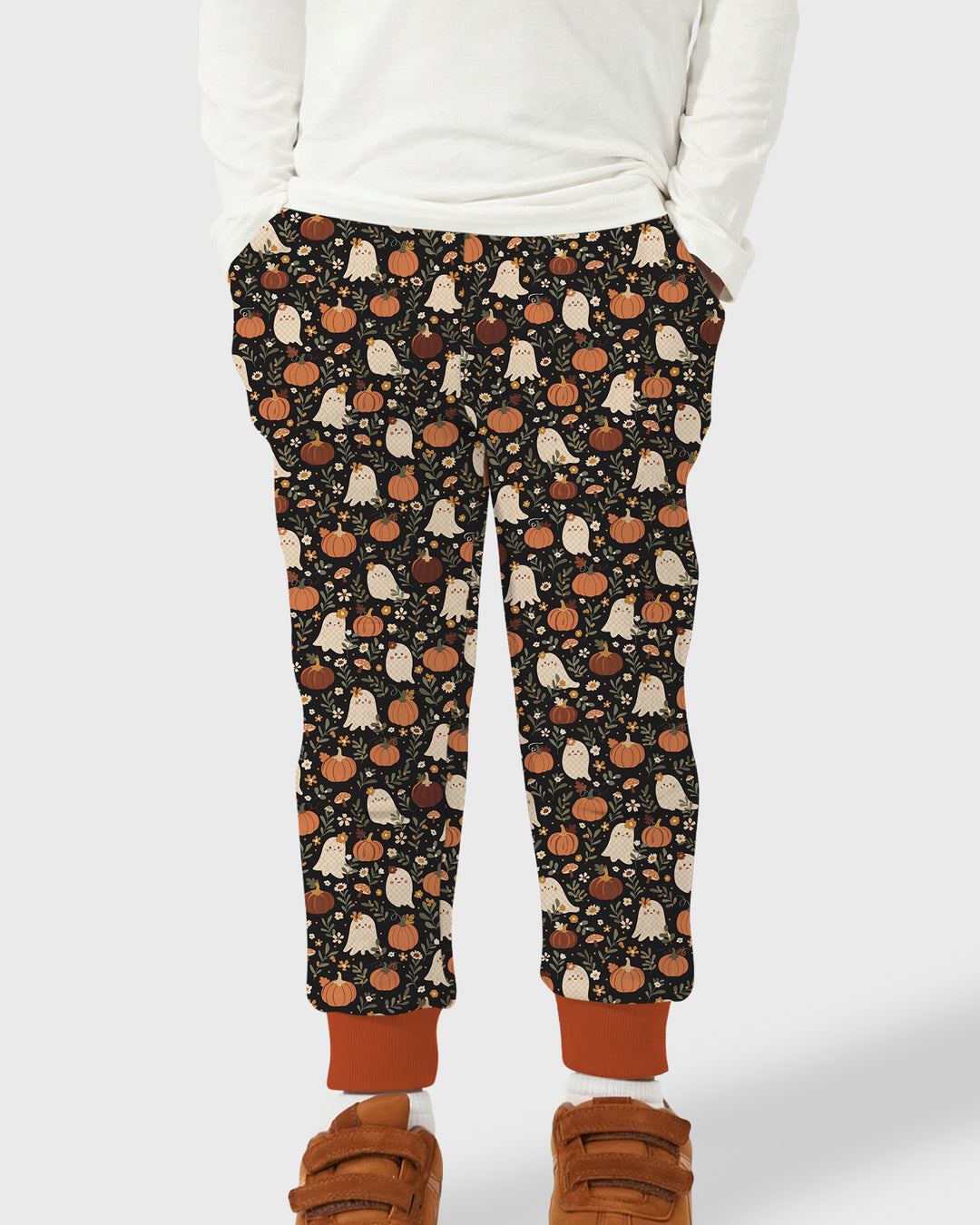 Ghost Pumpkin Harvest Floral Halloween Bamboo Jogger