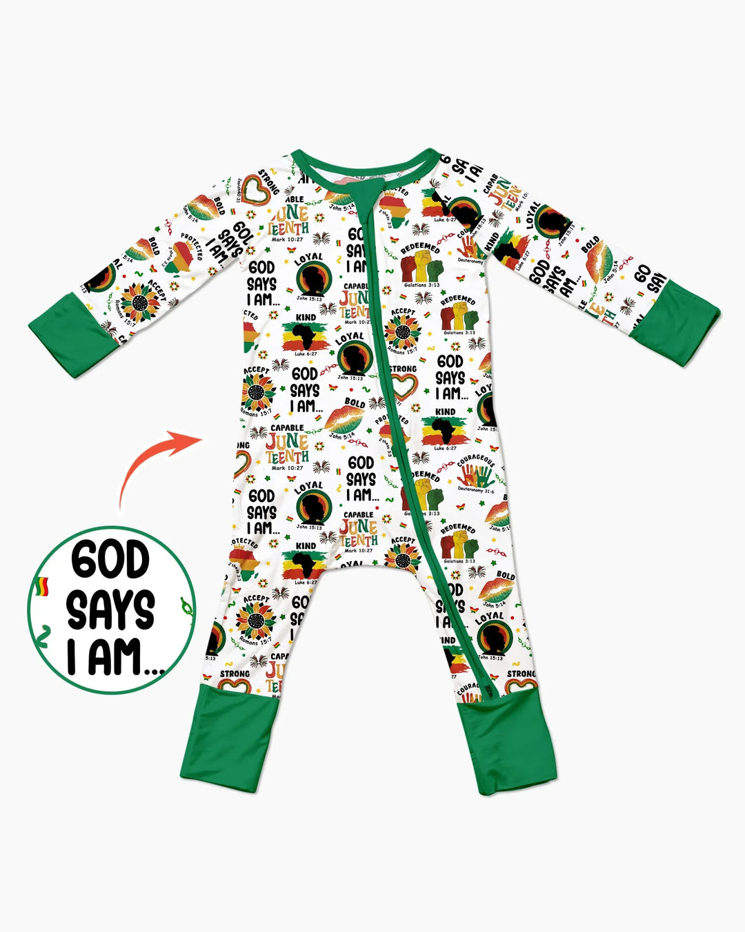 God Says I Am Juneteenth Bamboo Convertible Zippy