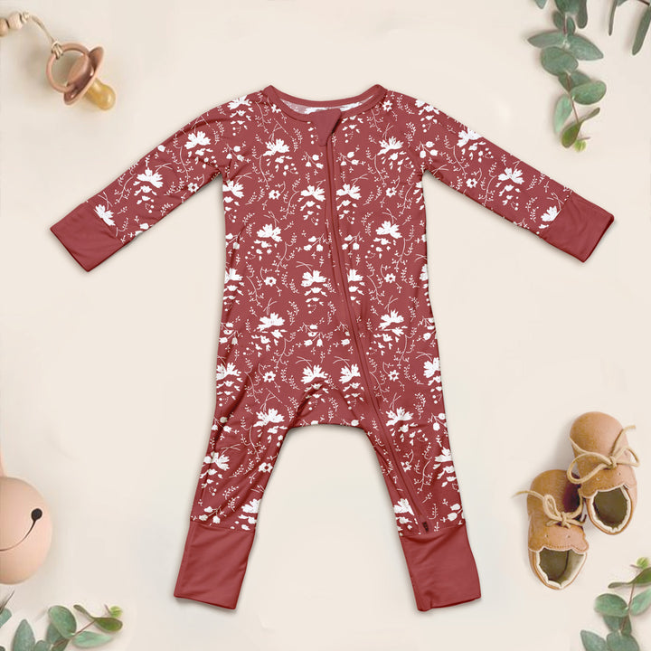 Autumn Bloom Baby Pajamas - Cozy Floral Elegance