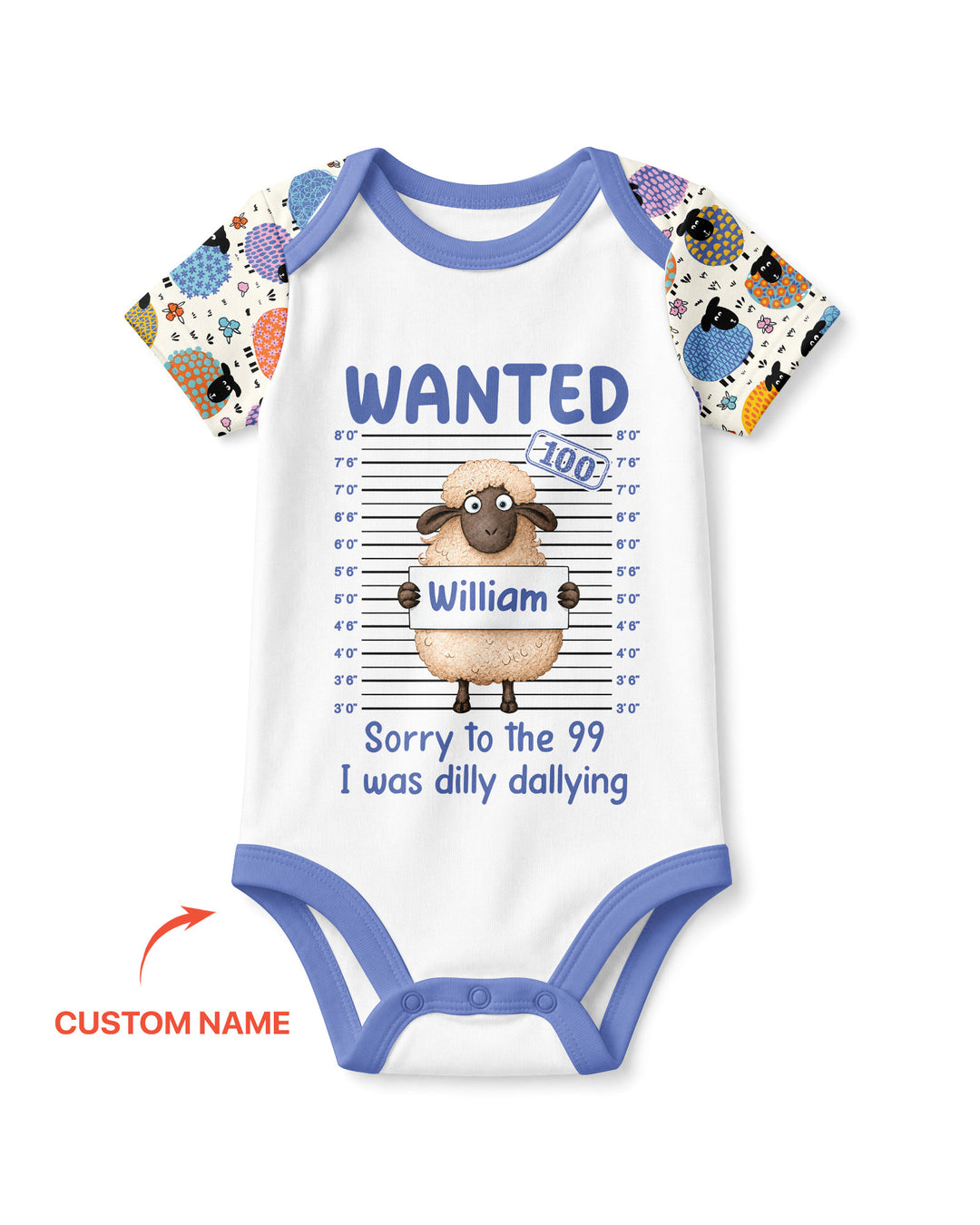 The Lost Sheep Custom Name Bamboo Bodysuit