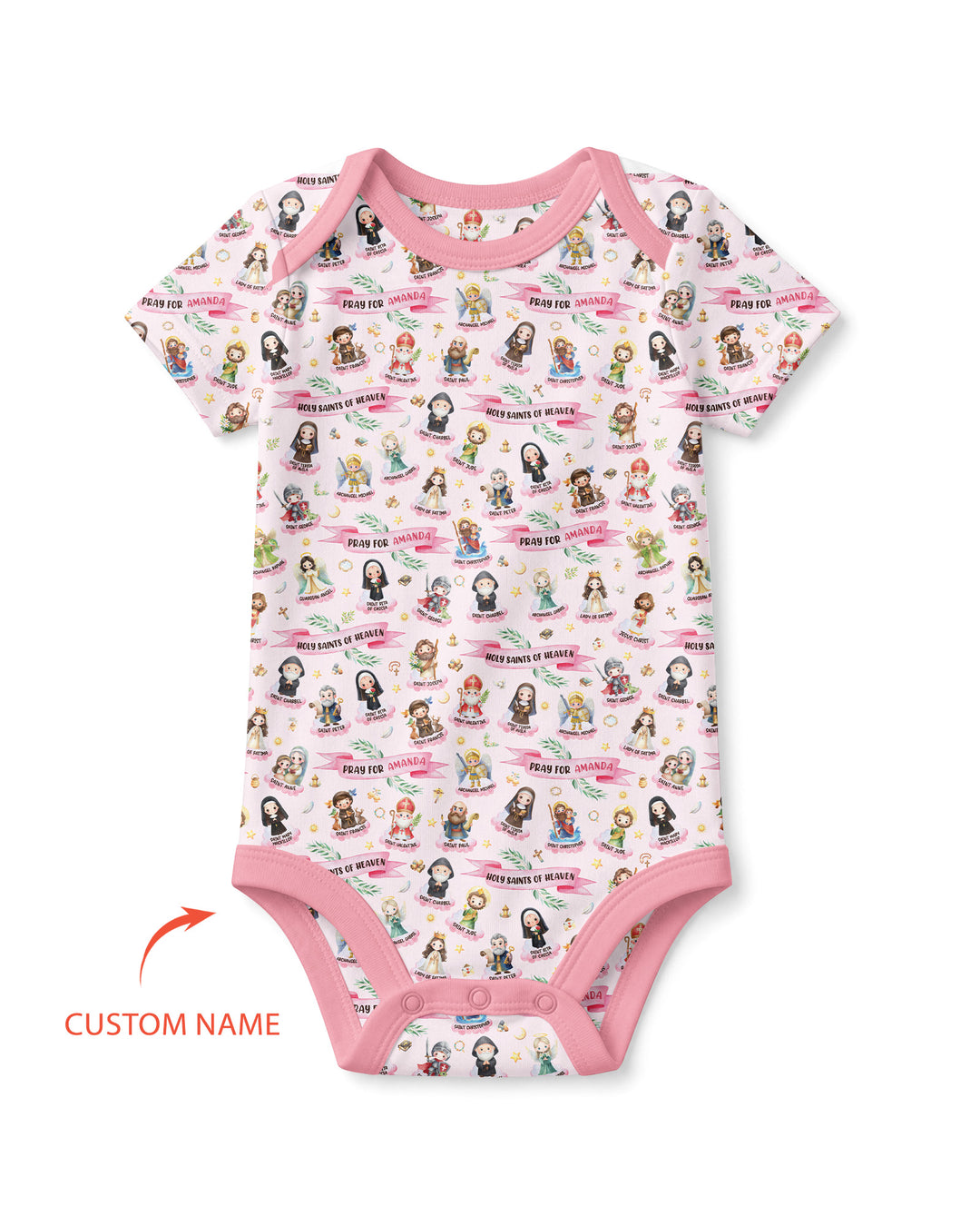 Holy Saints of Heaven Custom Name Bamboo Bodysuit