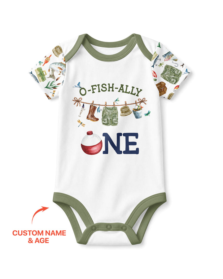 O-Fish-Ally Birthday – Personalized Name & Age Bamboo Bodysuit
