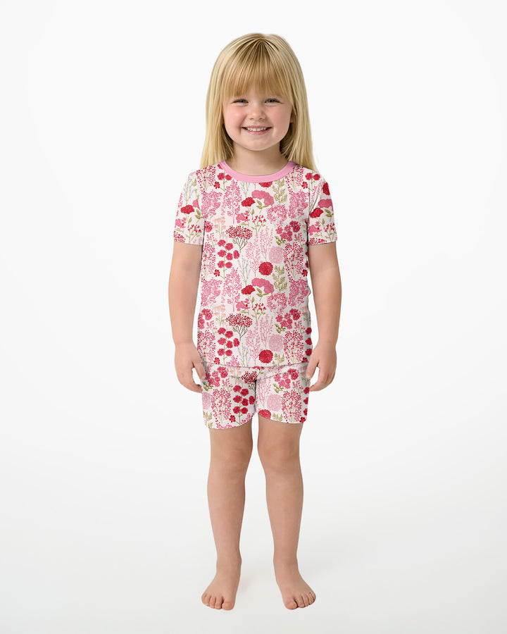 Blushing Wildflowers Bamboo Two Piece Short Sleeve Shorts Pajama Set