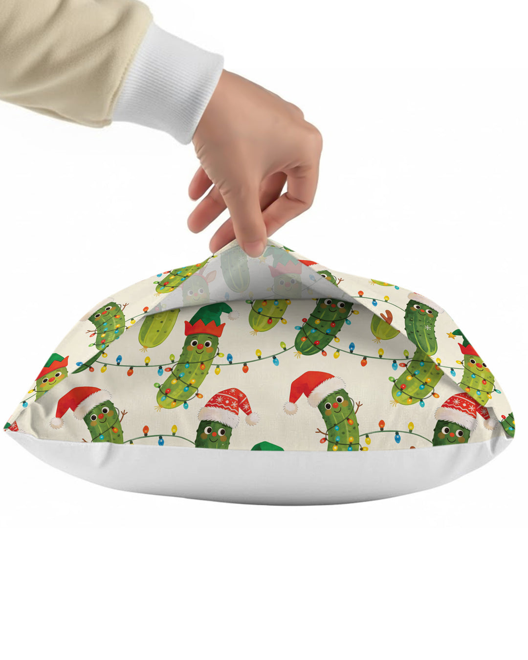 Cheerful Christmas Pickle Bamboo Pillow Case