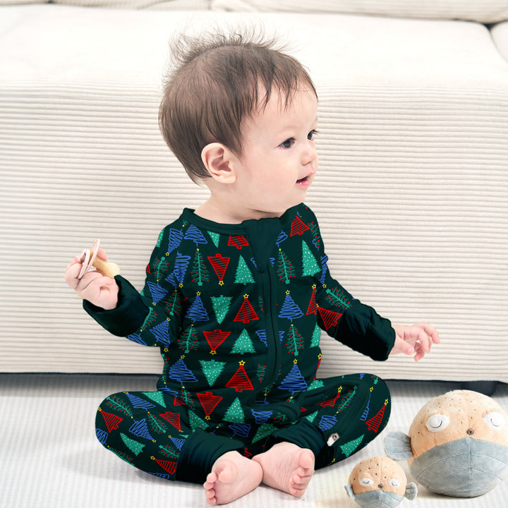 Christmas Tree Bamboo Pajamas for Baby – Cozy and Elegant