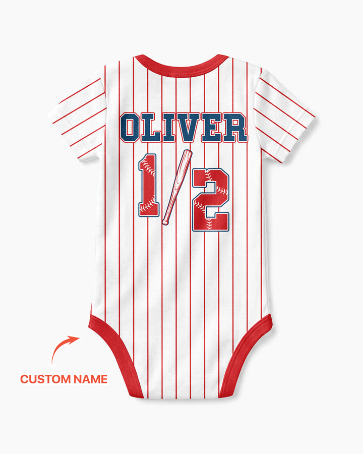 Custom Name Half Way To One Bamboo Bodysuit