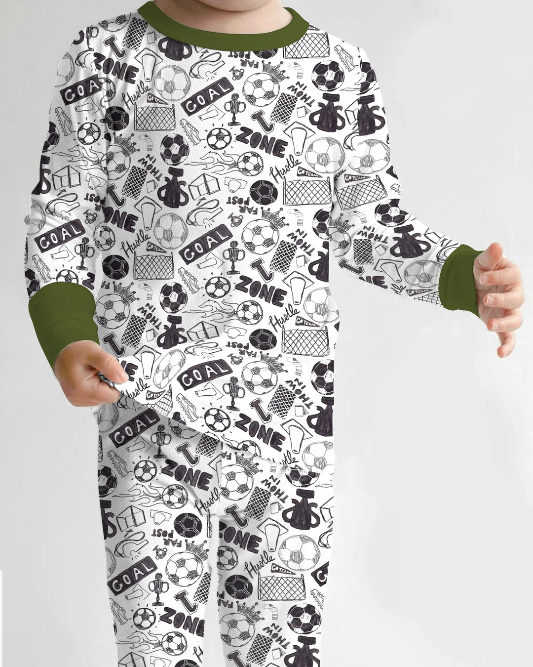 Soccer Doodle Bamboo Two Piece Long Sleeve Pajama Set
