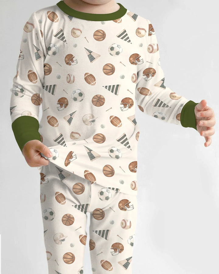 Game Day Heroes Bamboo Two Piece Long Sleeve Pajama Set