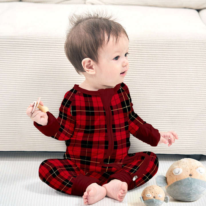 Cozy Bamboo Plaid Pajamas for Toddlers - Soft & Eco-Friendly