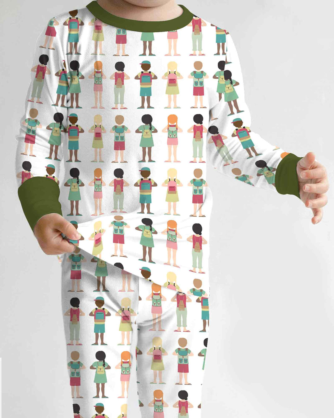 Conjunto de pijama de dos piezas de bambú con mangas largas, plantilla PERSONALIZADA