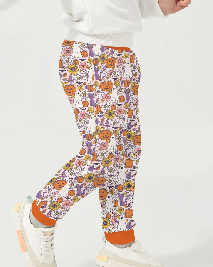 Ghost Pumpkin Fall Floral Halloween Bamboo Jogger