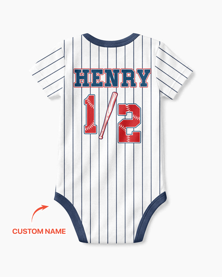 Custom Name Half Way To One Bamboo Bodysuit