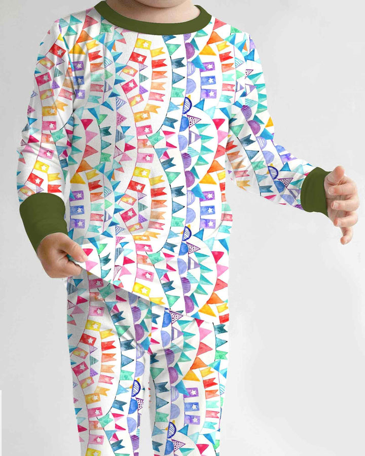 Conjunto de pijama de dos piezas de bambú con mangas largas, plantilla PERSONALIZADA