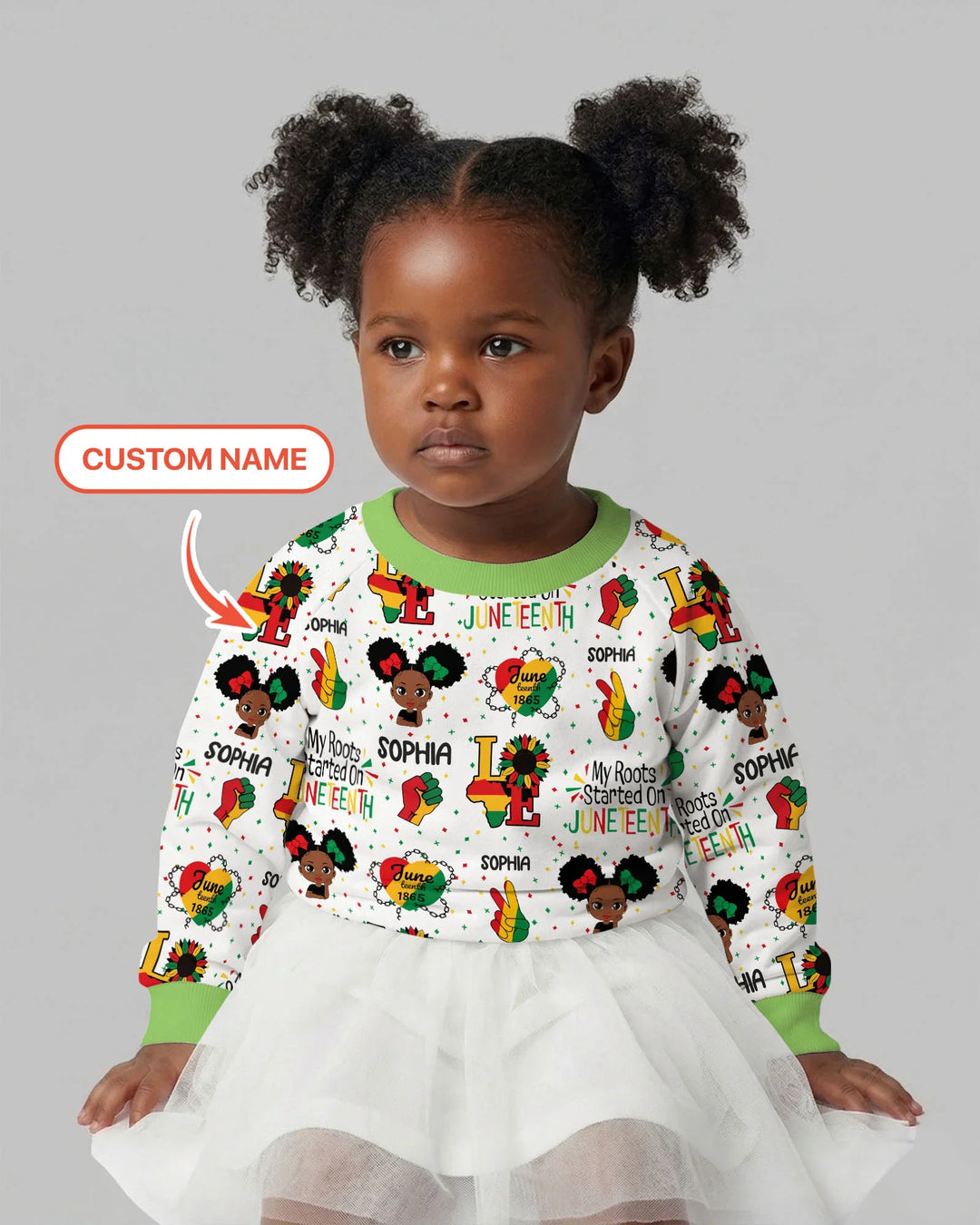 Custom Name My Roots Started On Juneteenth Bamboo Crewneck Sweatshirt