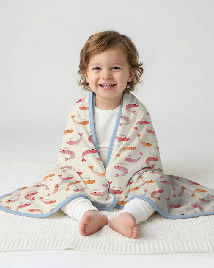 Sweet Shrimp Parade Bamboo Blanket