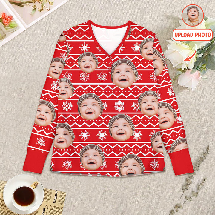 Custom Photo Christmas Women Pajama Set
